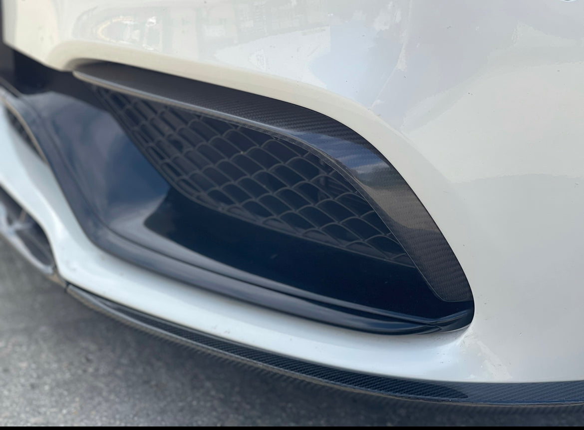 Mercedes Benz C63/C63S W205 Coupé & Saloon Carbon Fibre Bumper Canards - KITS UK