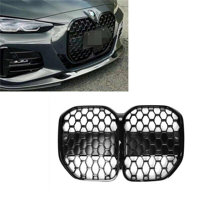 BMW G22, G23, G26 4 Series Grille Diamond Style 2020+ Gloss Black - KITS UK